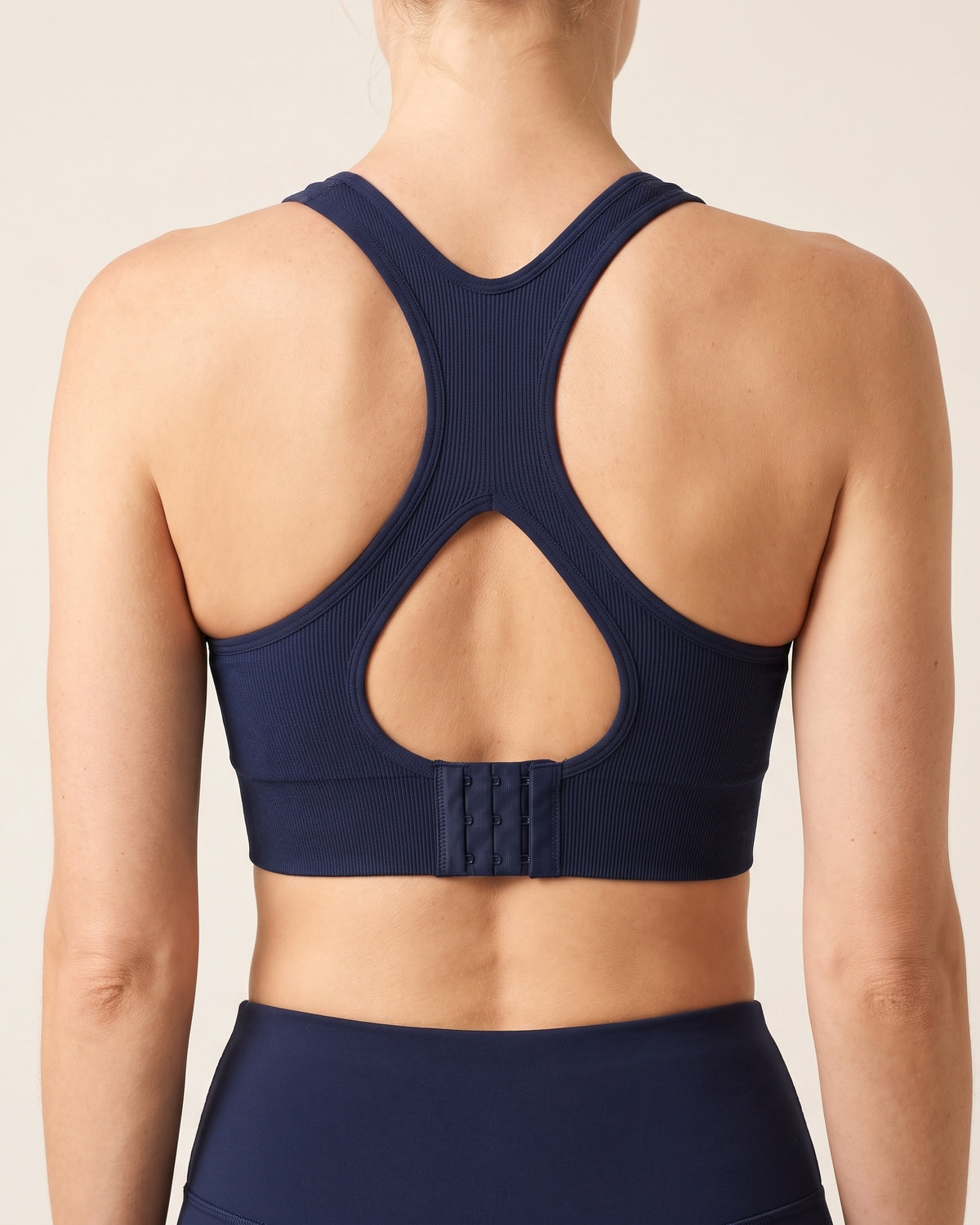 Racerback Sports Bra - White - Back Torso