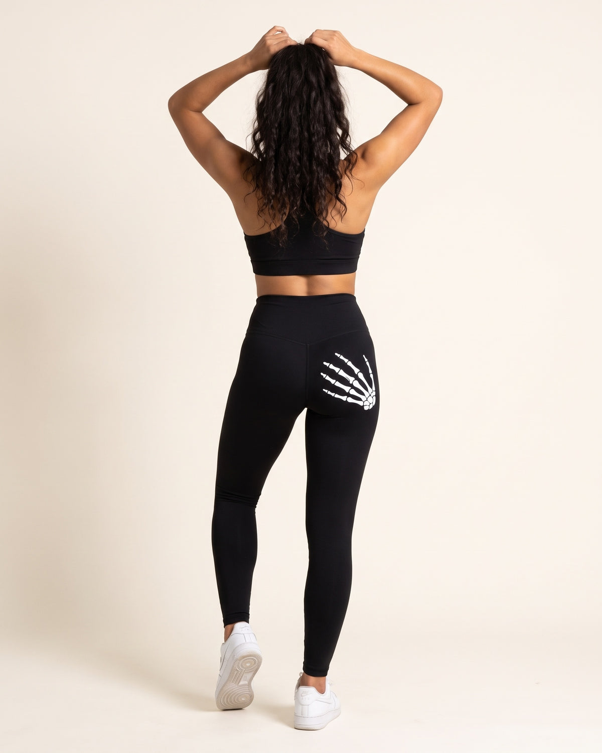 Ripped Skull Leggings - Black - Back
