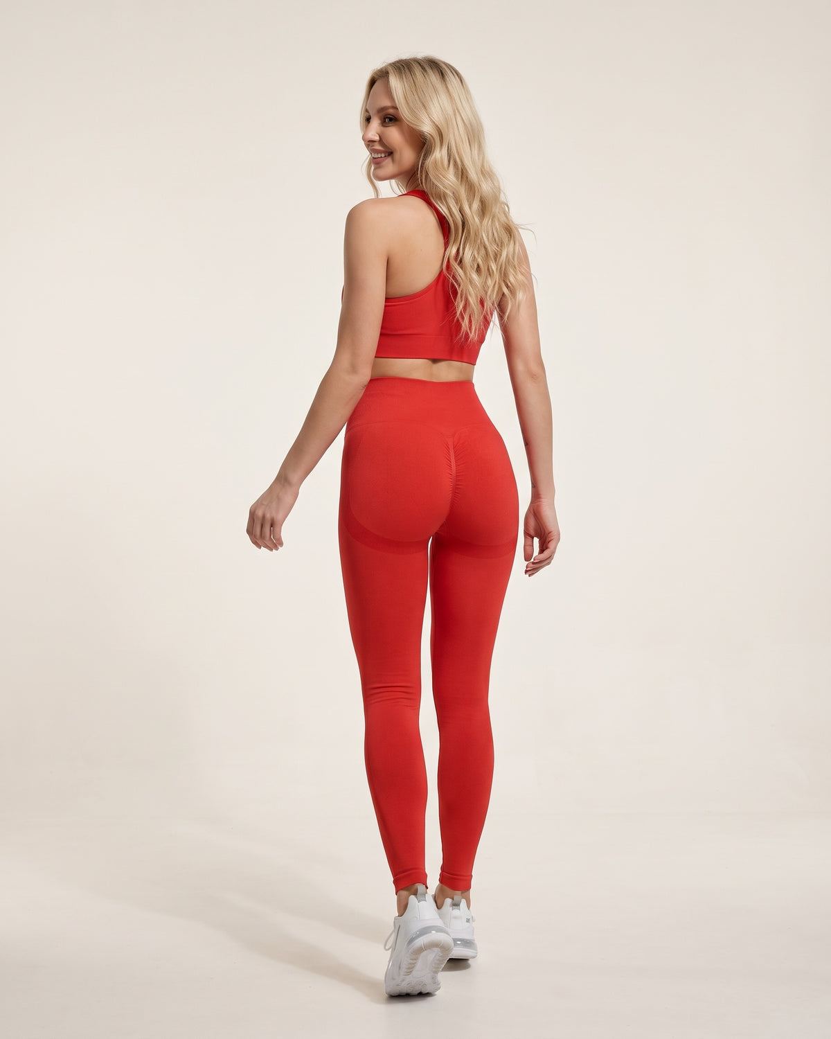 Scrunch Bum Leggings - Red - Back