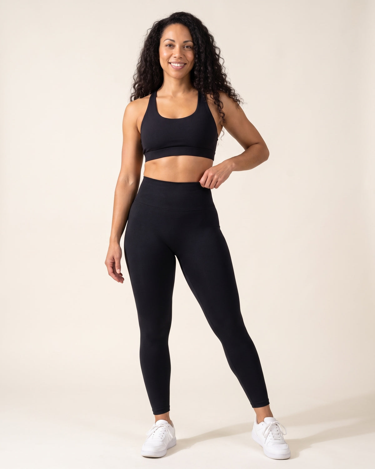 Seamless Leggings - Black - Front