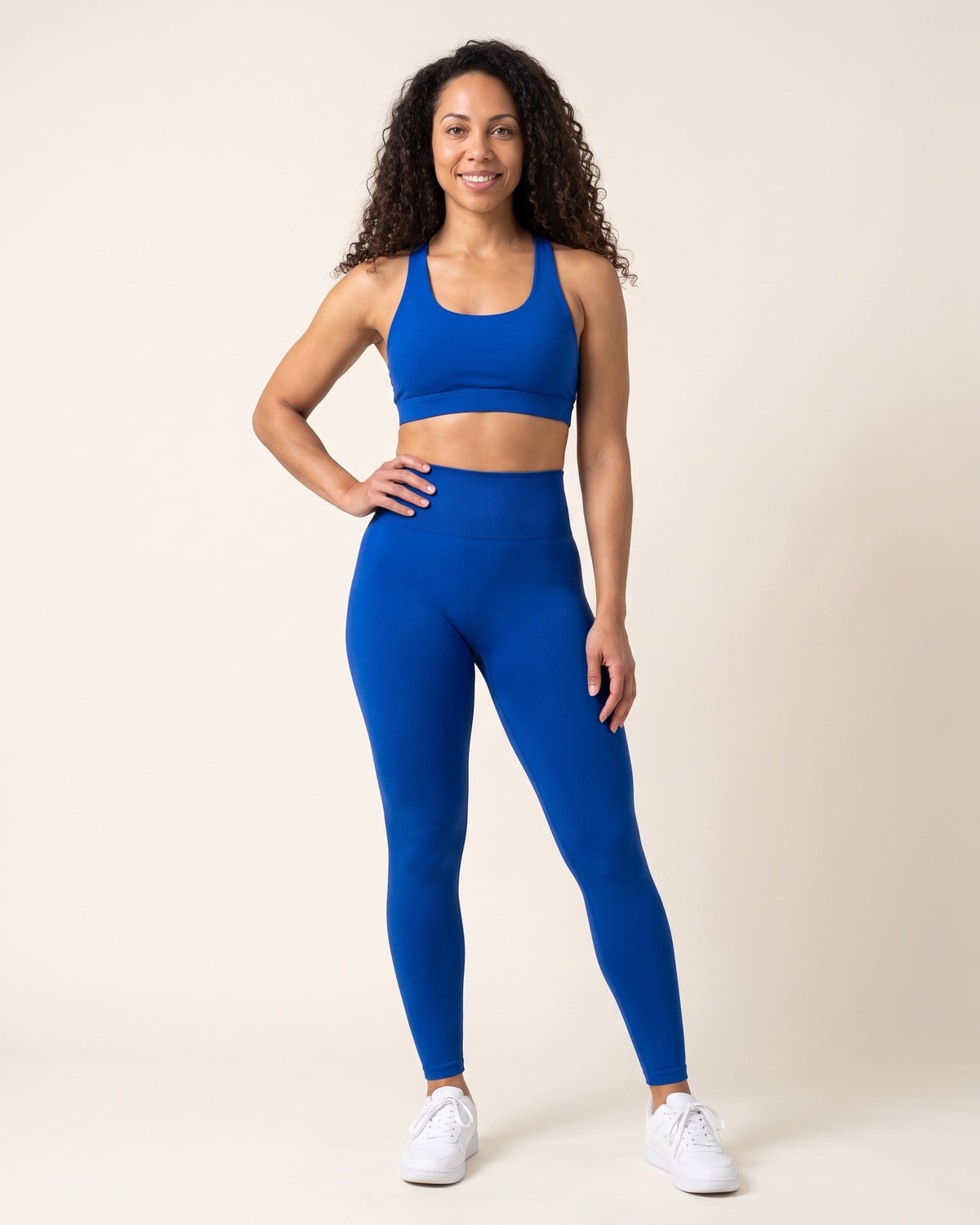 Seamless Leggings - Blue - Front
