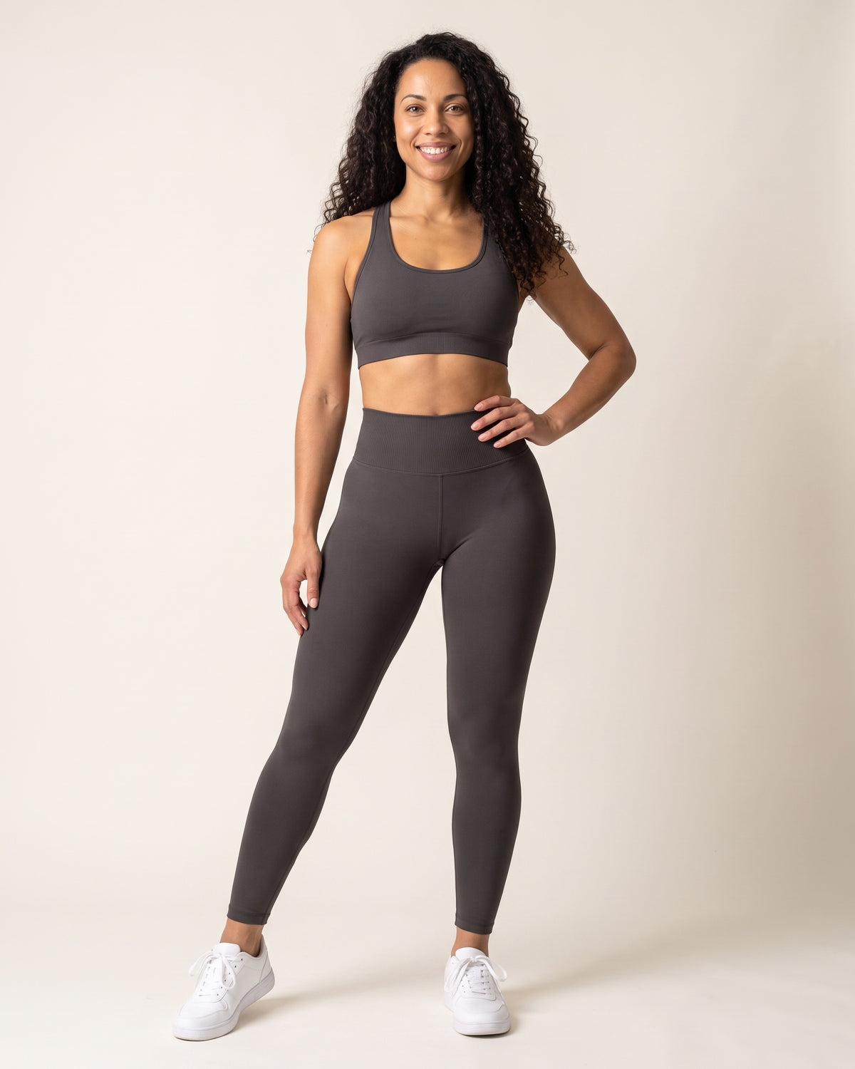 Seamless Leggings - Dark Grey - Front