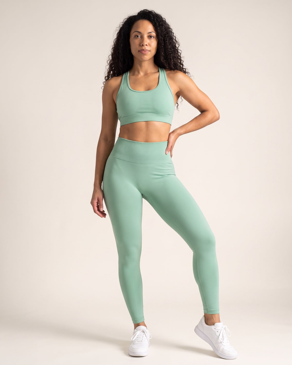 Seamless Leggings - Green - Front