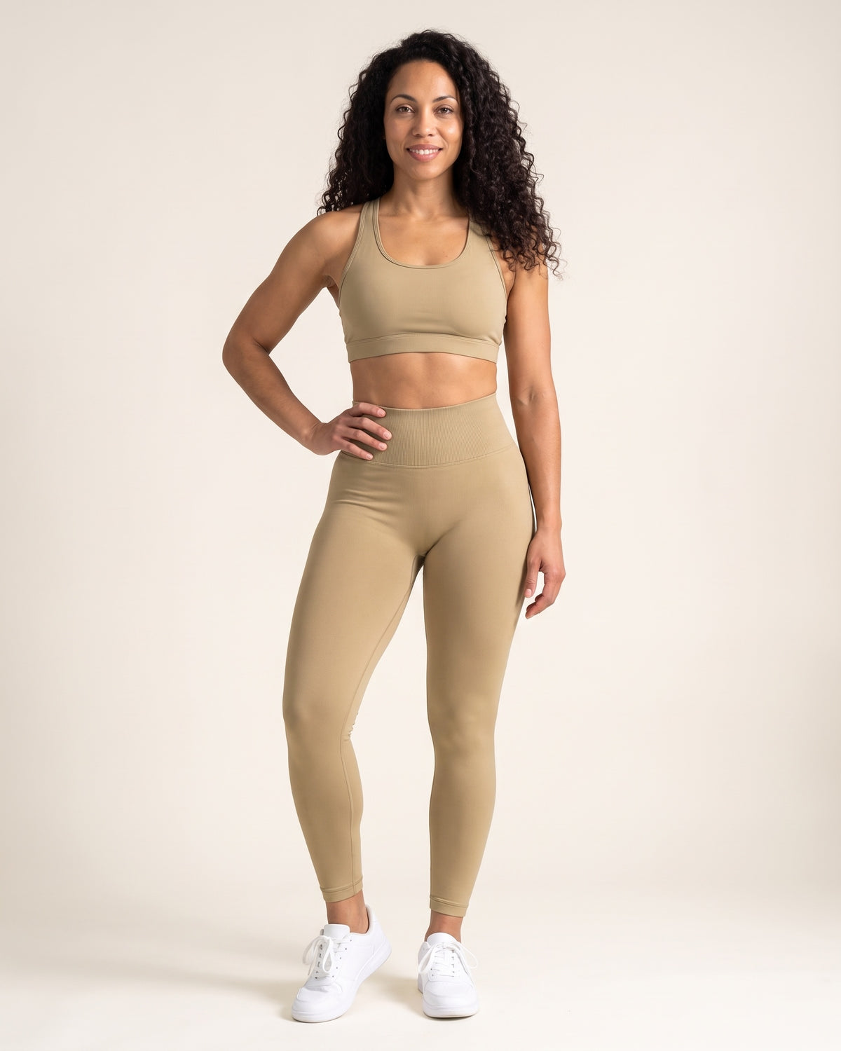 Seamless Leggings - Khaki - Front
