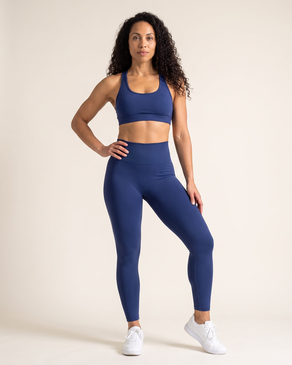 Seamless Leggings - Navy Blue - Front