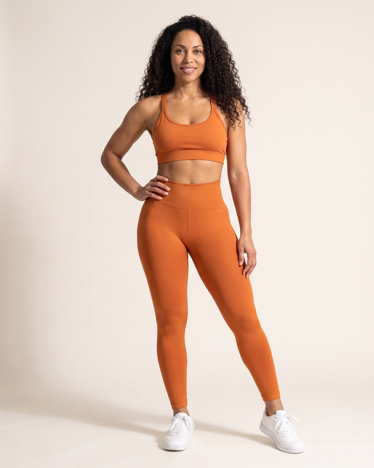 Seamless Leggings - Orange - Front