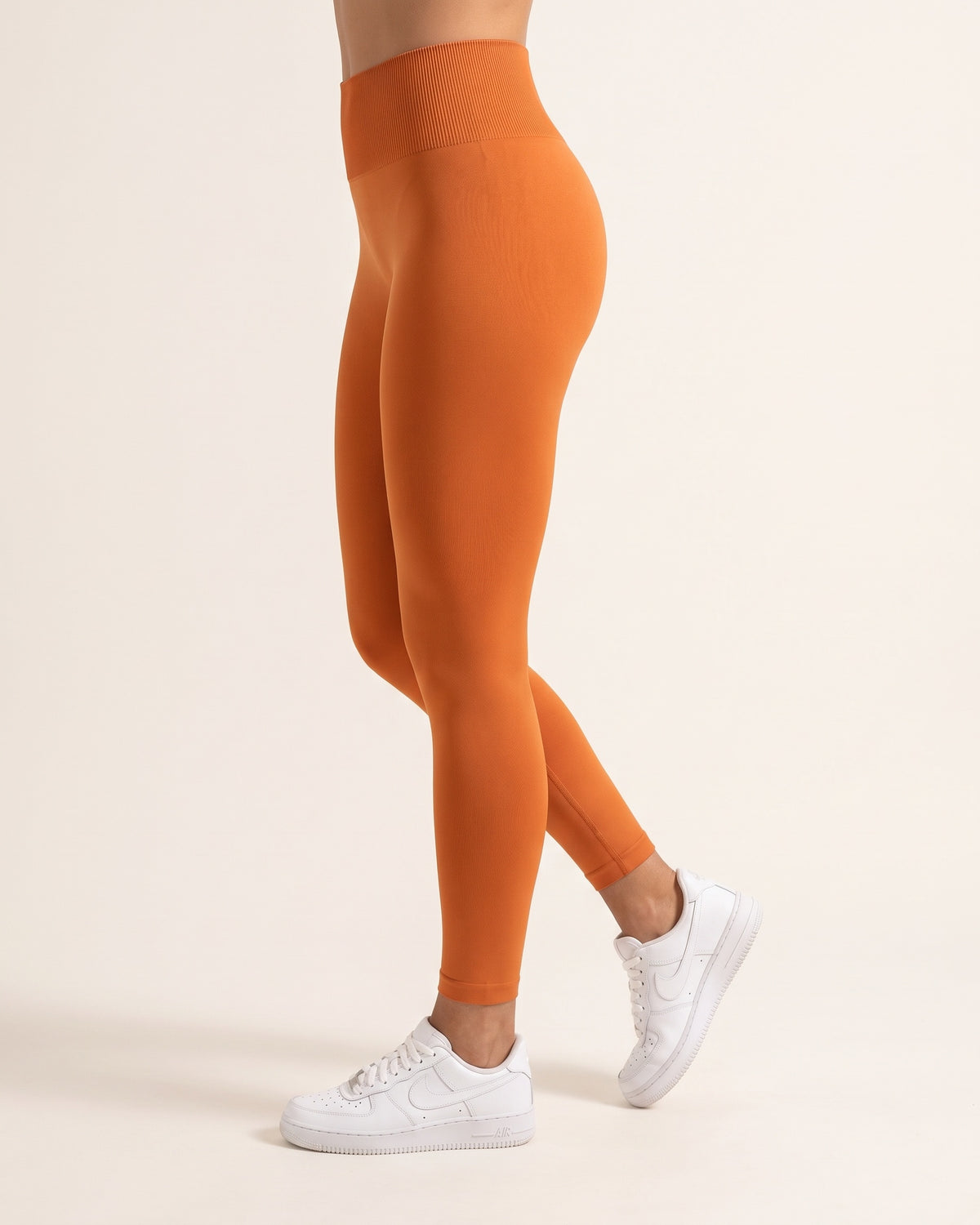 Seamless Leggings - Orange - Side Profile