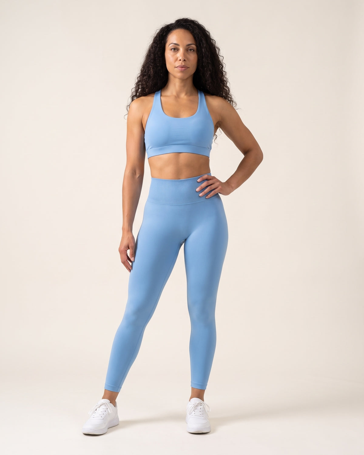 Seamless Leggings - Sky Blue - Front