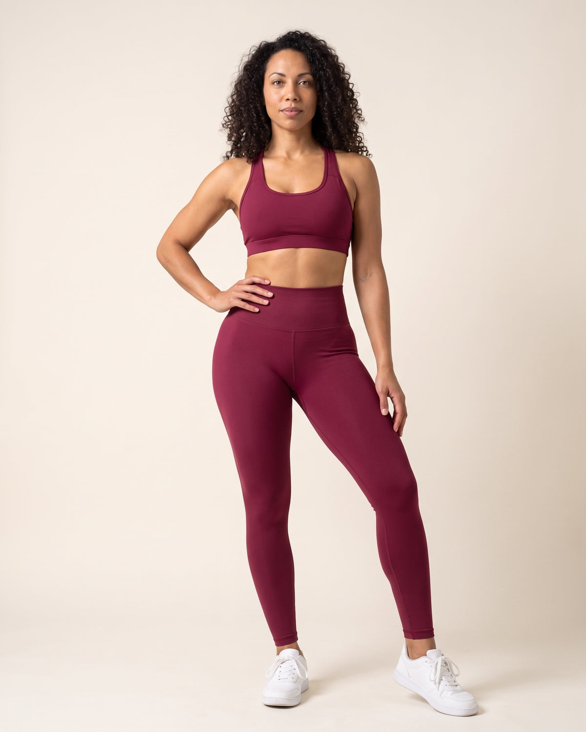 Seamless Leggings - Wine Red - Front