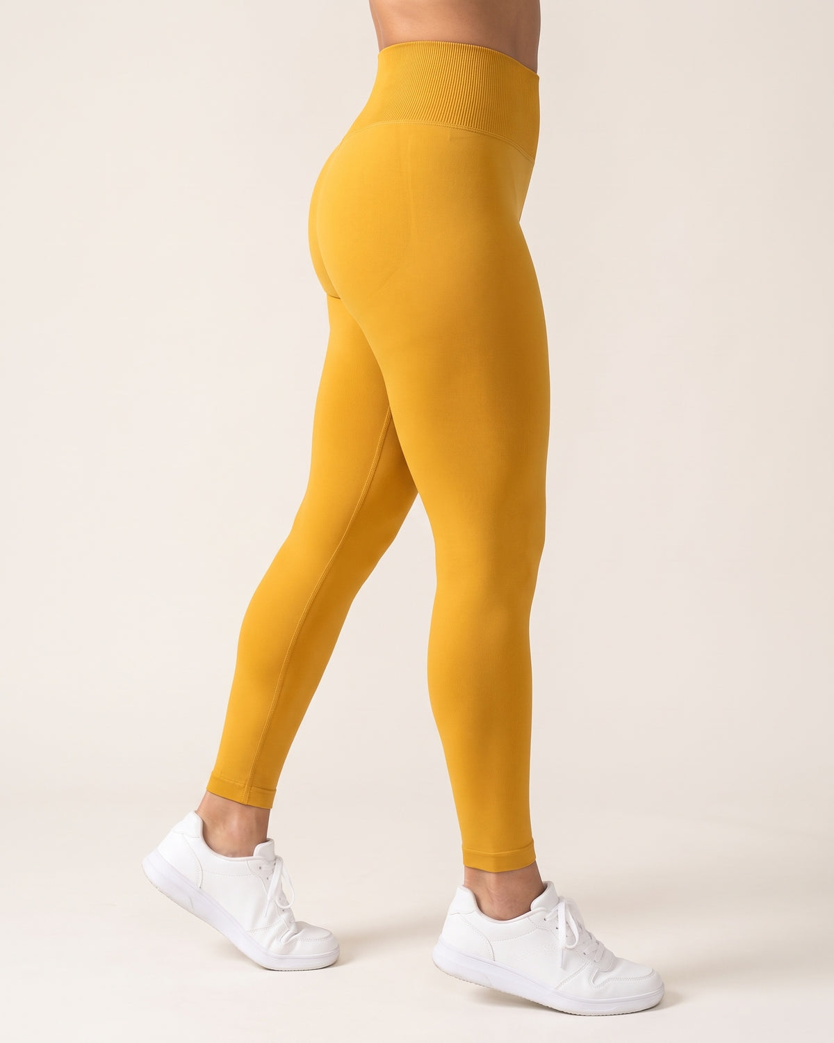 Seamless Leggings - Yellow - Side Profile