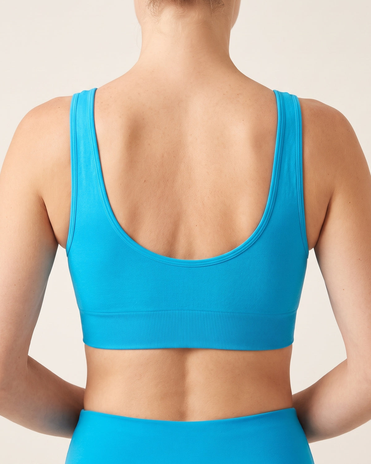 Seamless Yoga Bra - Blue - Back Torso