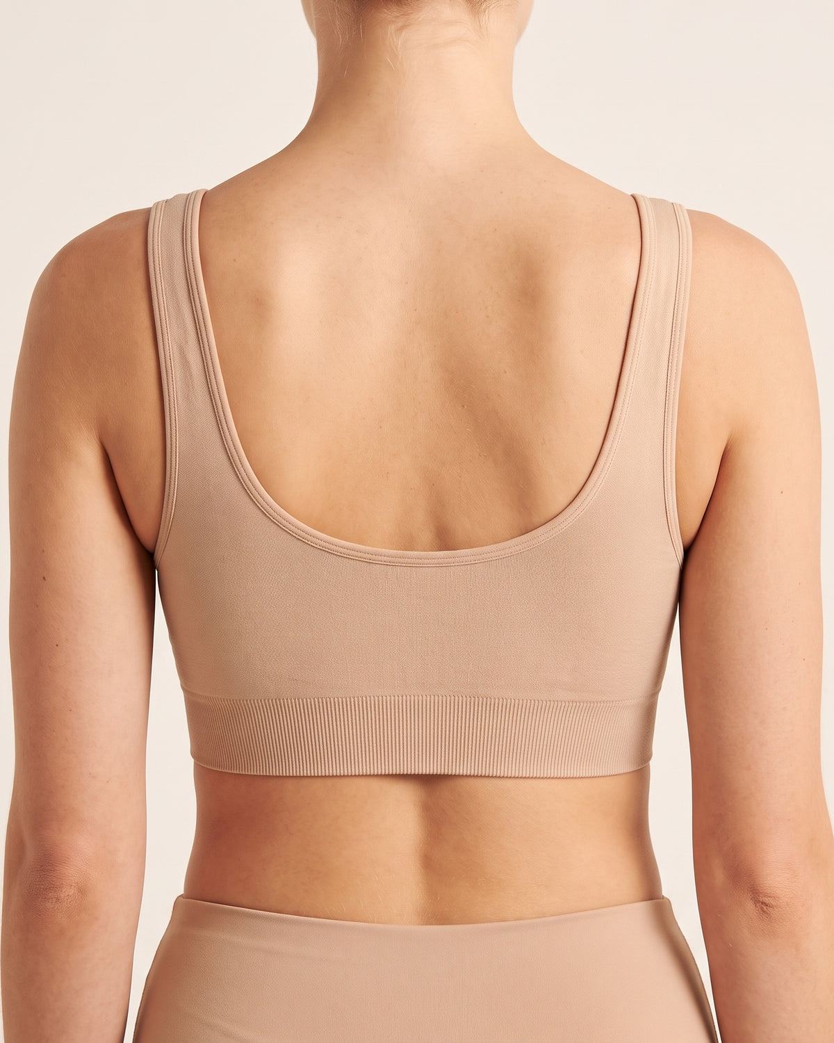 Seamless Yoga Bra - Flesh Colored - Back Torso