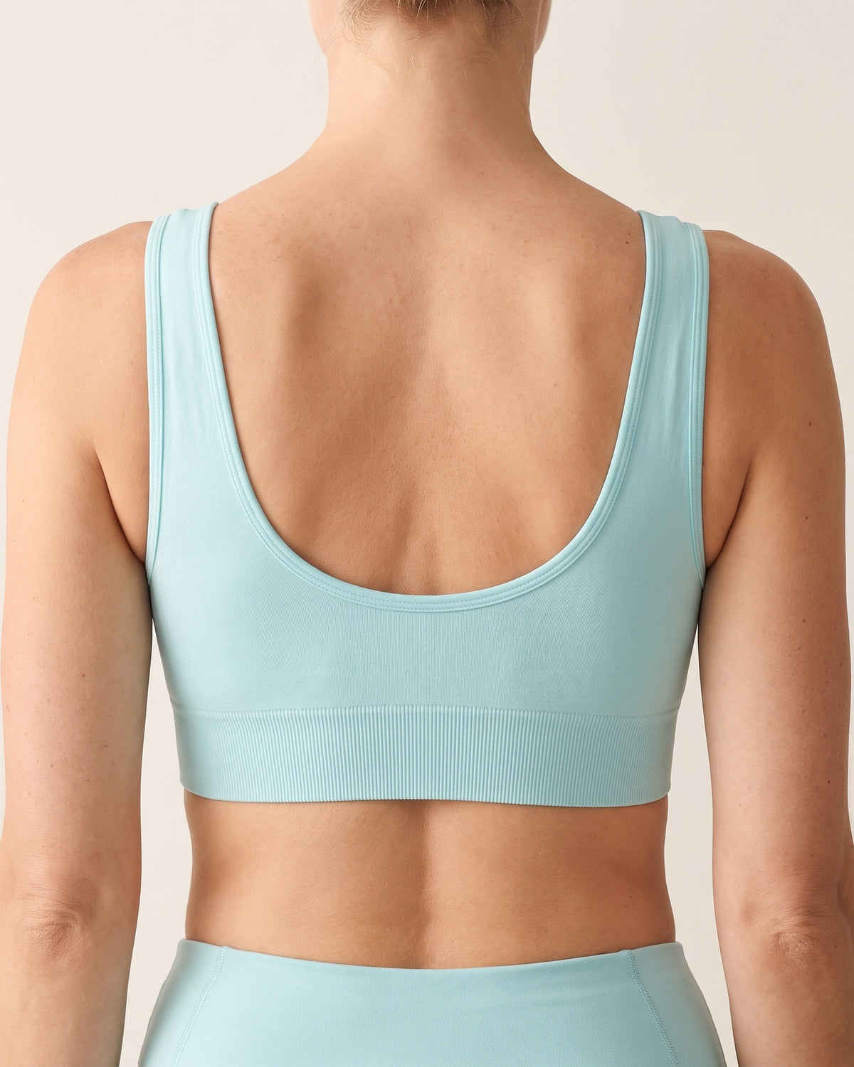 Seamless Yoga Bra - Light Blue - Back Torso