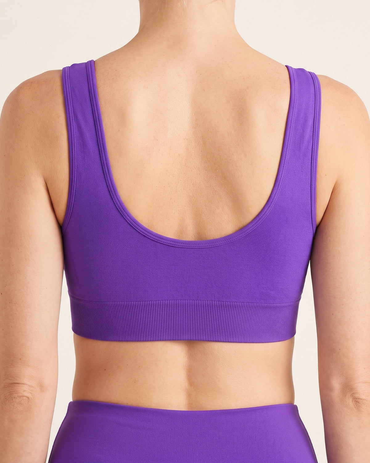 Seamless Yoga Bra - Purple - Back Torso