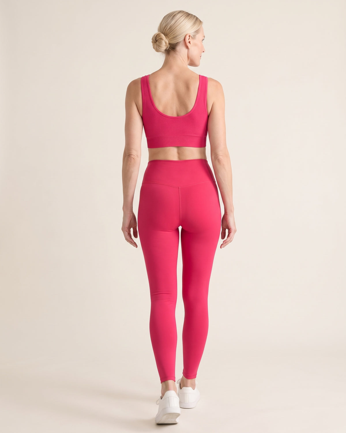 Seamless Yoga Bra - Rose Red - Back