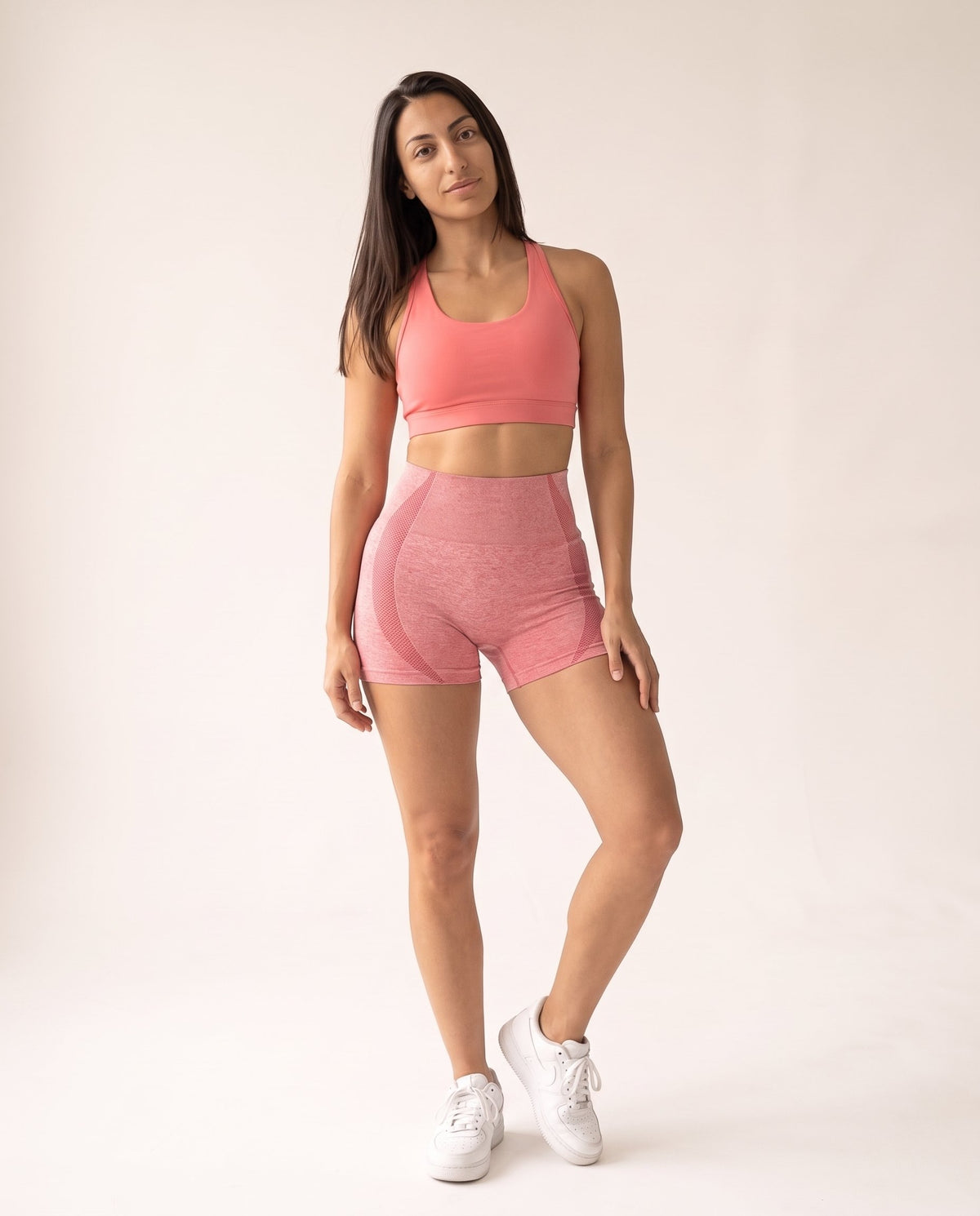 Seamless Yoga Shorts - Pink - Front