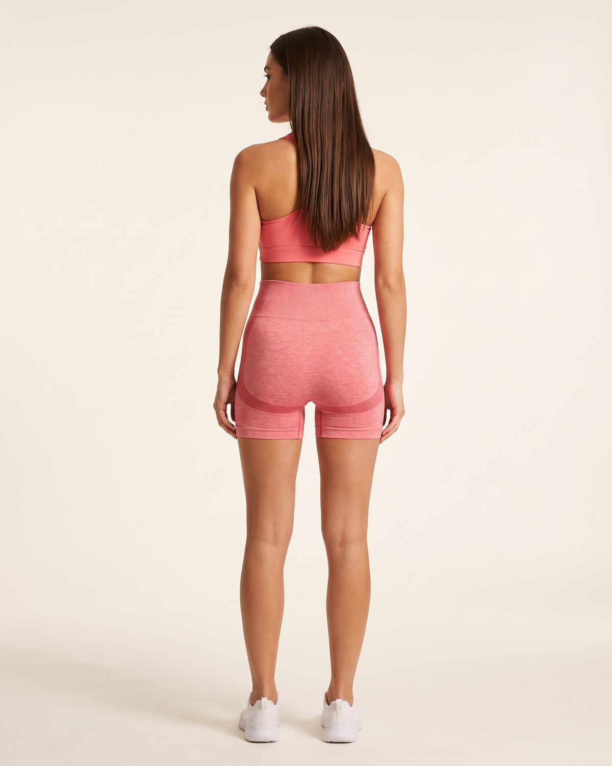 Seamless Yoga Shorts - Pink - Back
