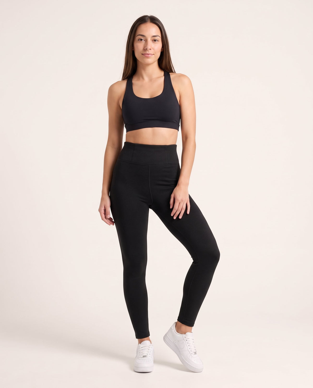 Shark Leggings - Black Fleece-Lined - Front