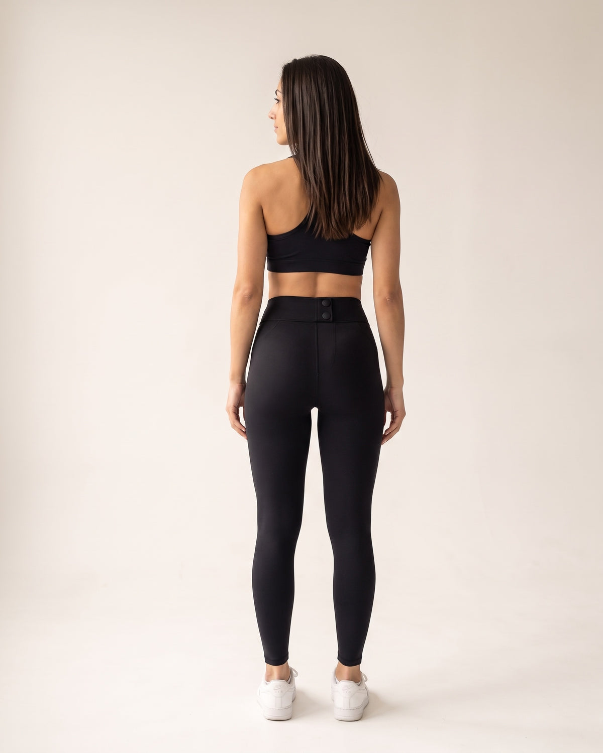 Shark Leggings - Black Fleece-Lined - Back