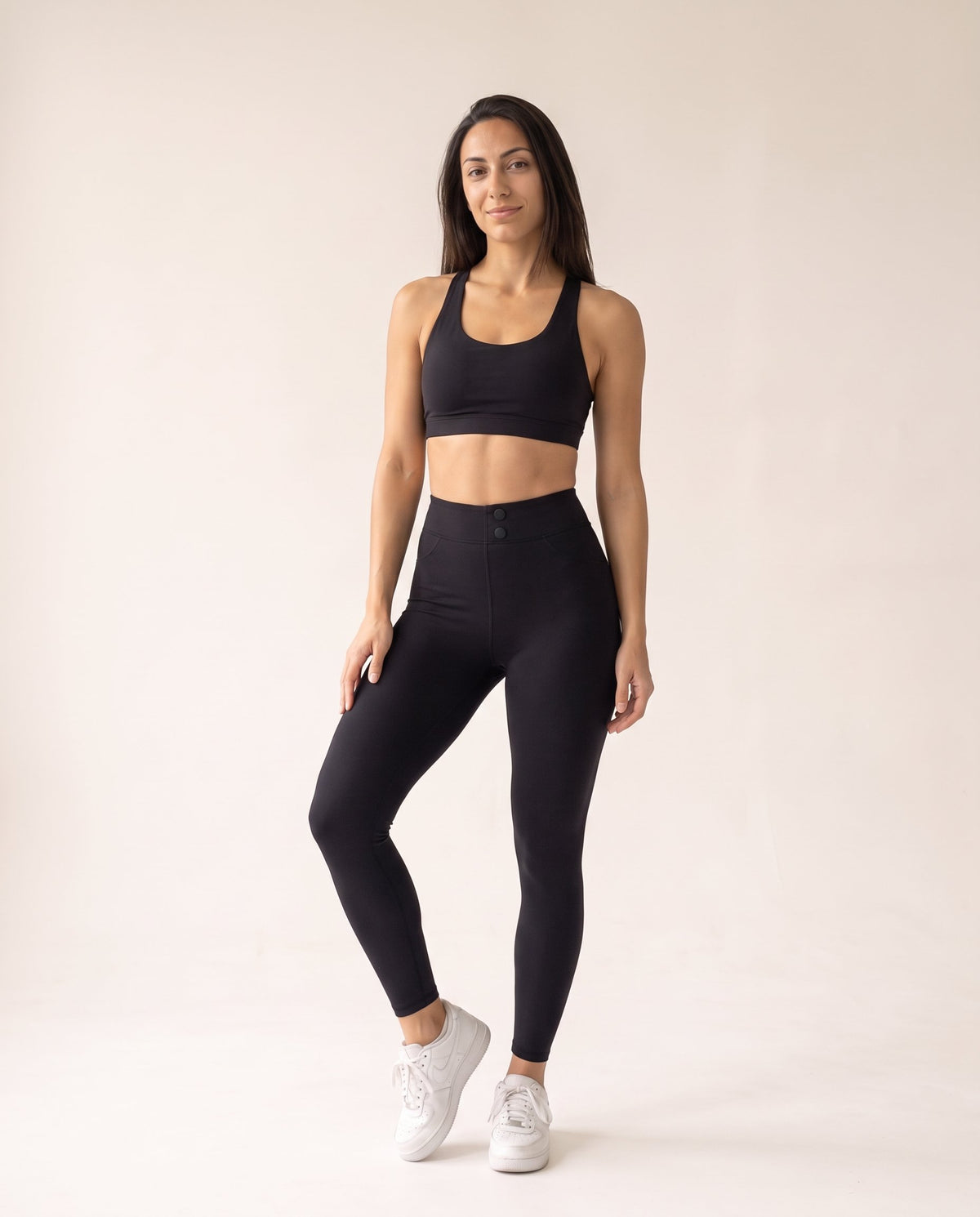 Shark Leggings - Black Standard - Front