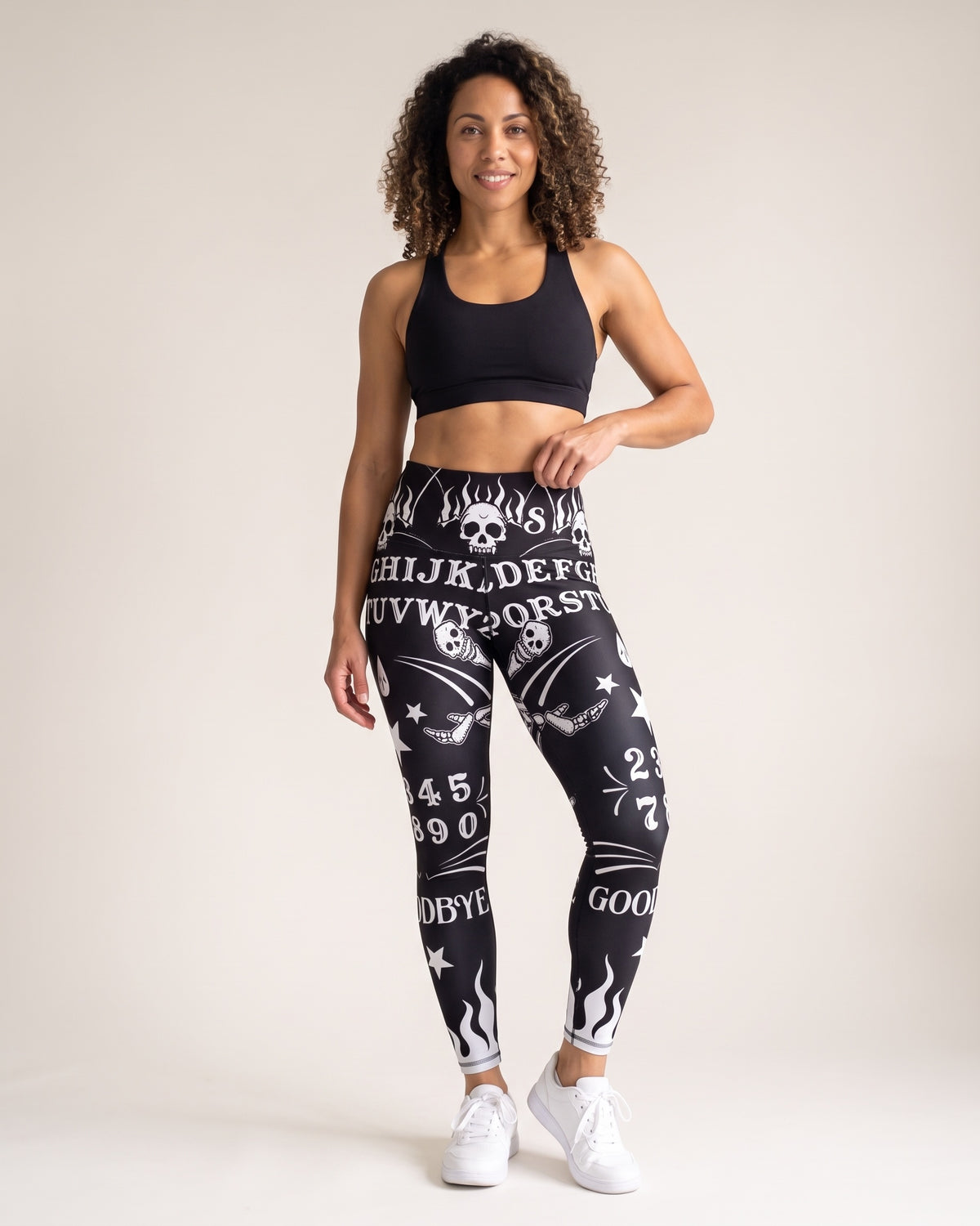 Skeleton Leggings - Black - Front