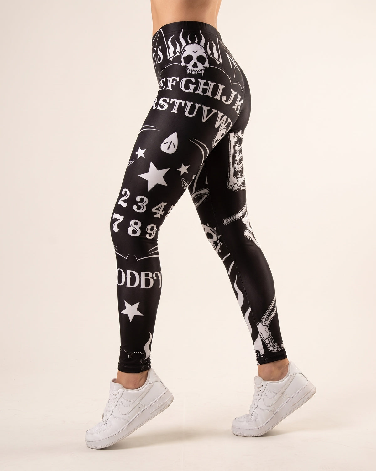 Skeleton Leggings - Black - Side Profile