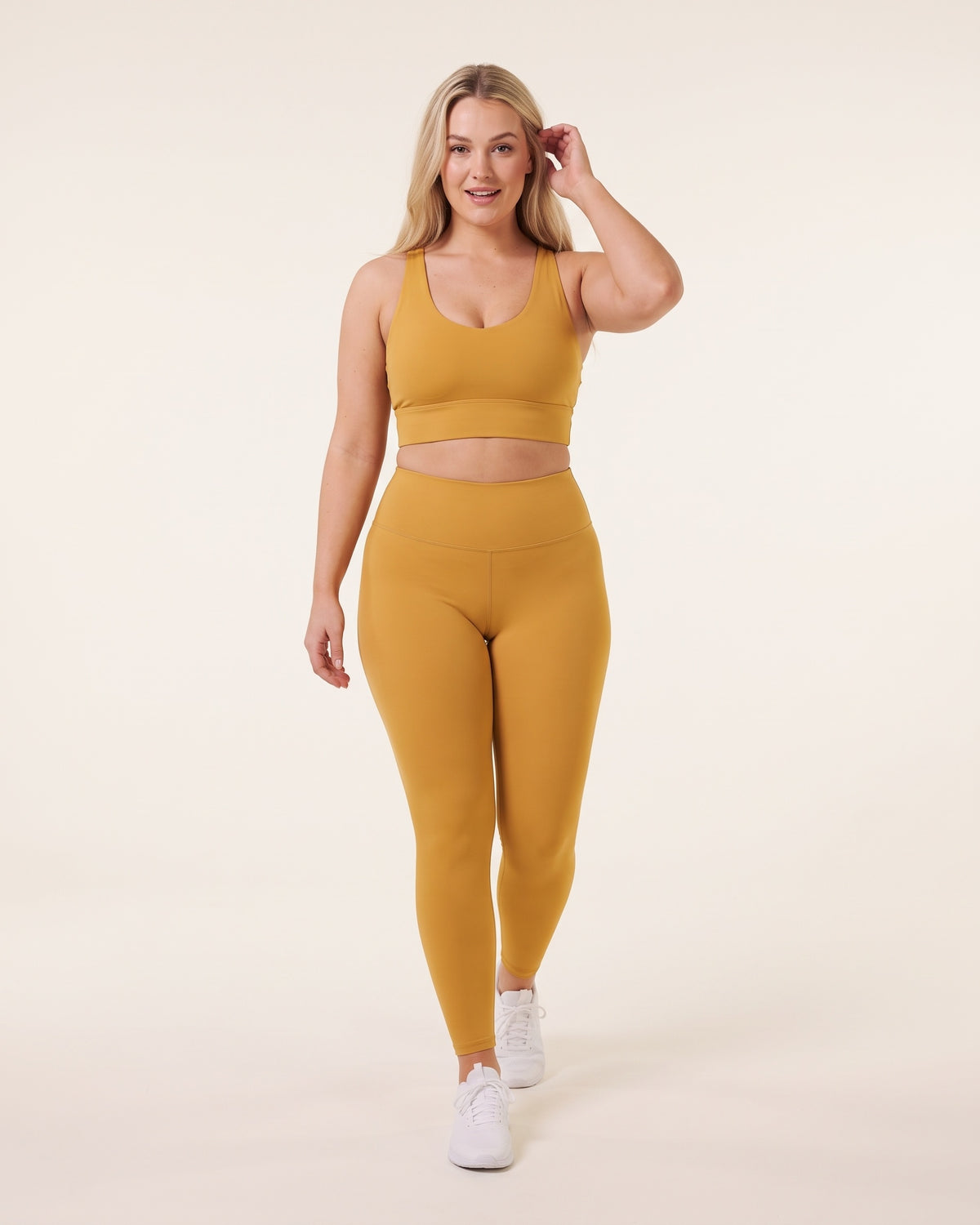 Strappy Sports Bra - Yellow - Front