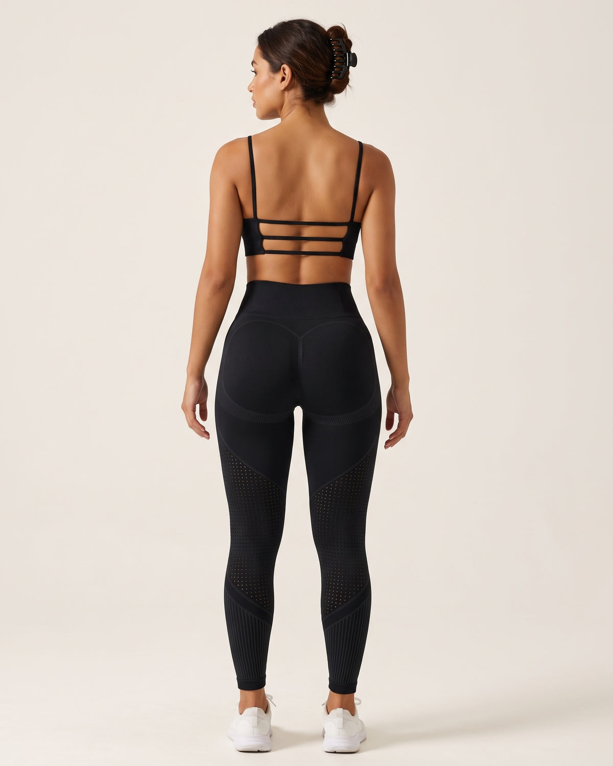 Strappy Yoga Set - Black - Back