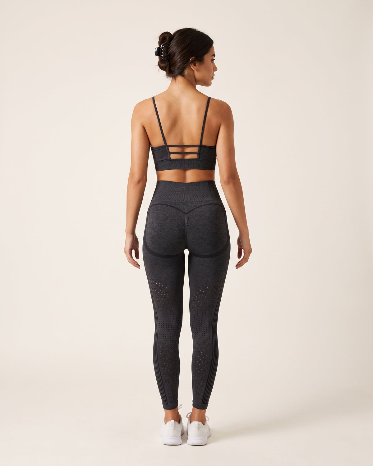 Strappy Yoga Set - Grey - Back