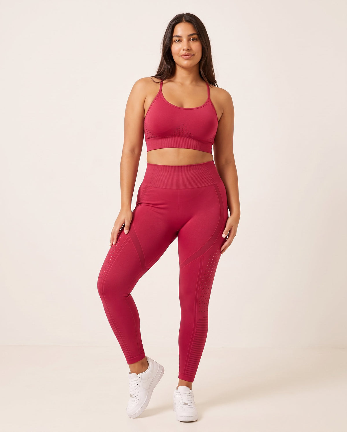 Strappy Yoga Set - Red - Front