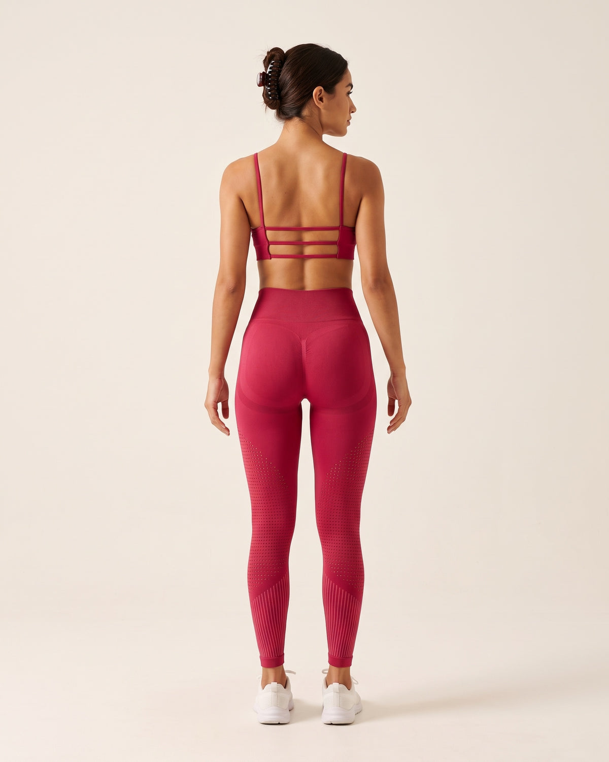 Strappy Yoga Set - Red - Back