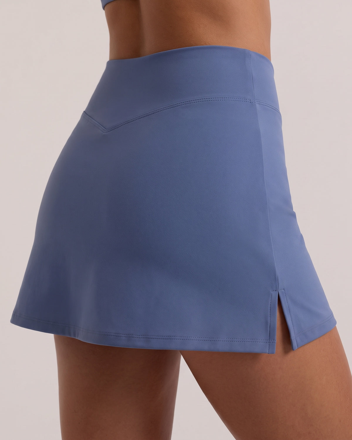 Tennis Skirt Set - Gray Blue - Side Glute Close-Up
