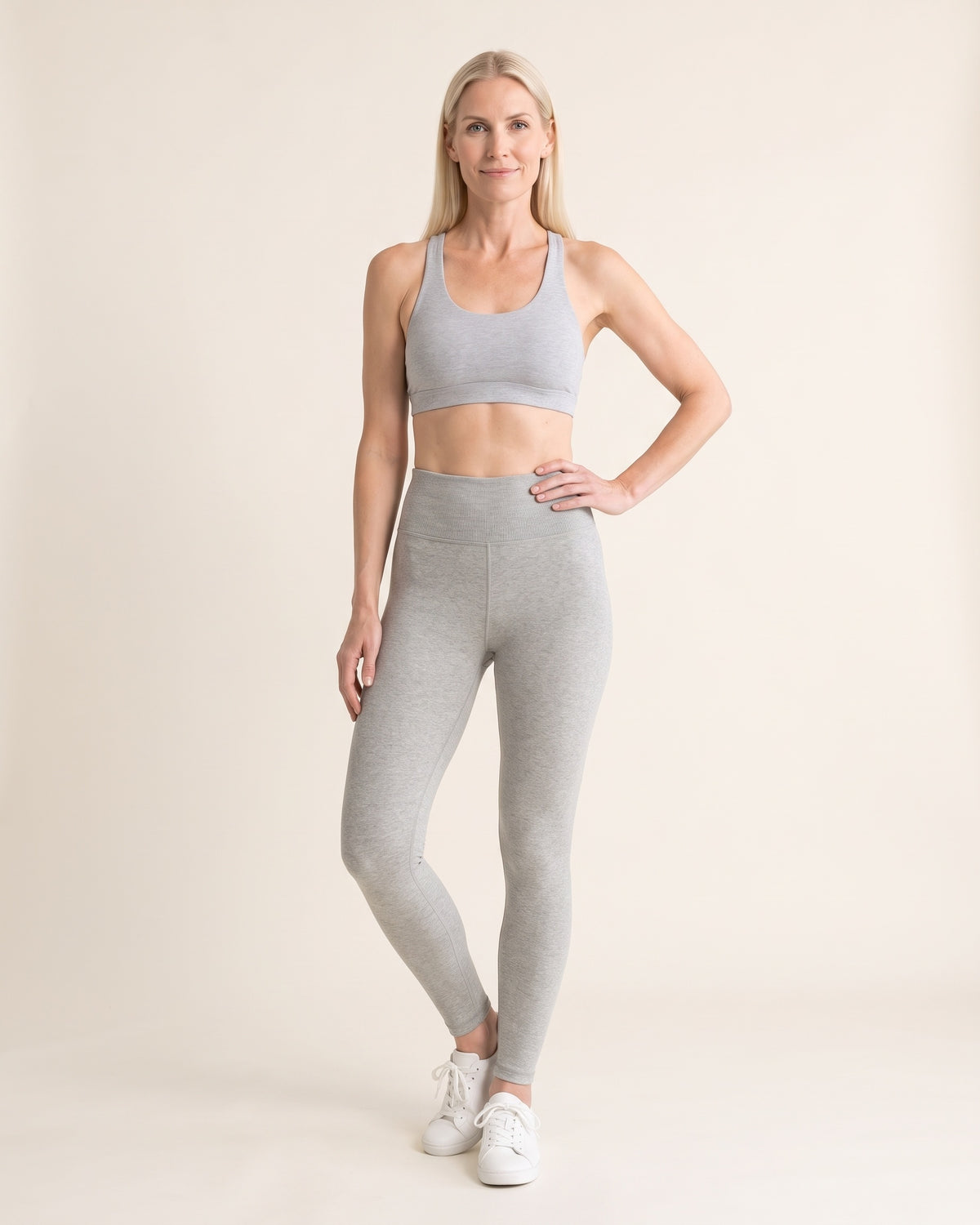 Thermal Leggings - Light Grey - Front