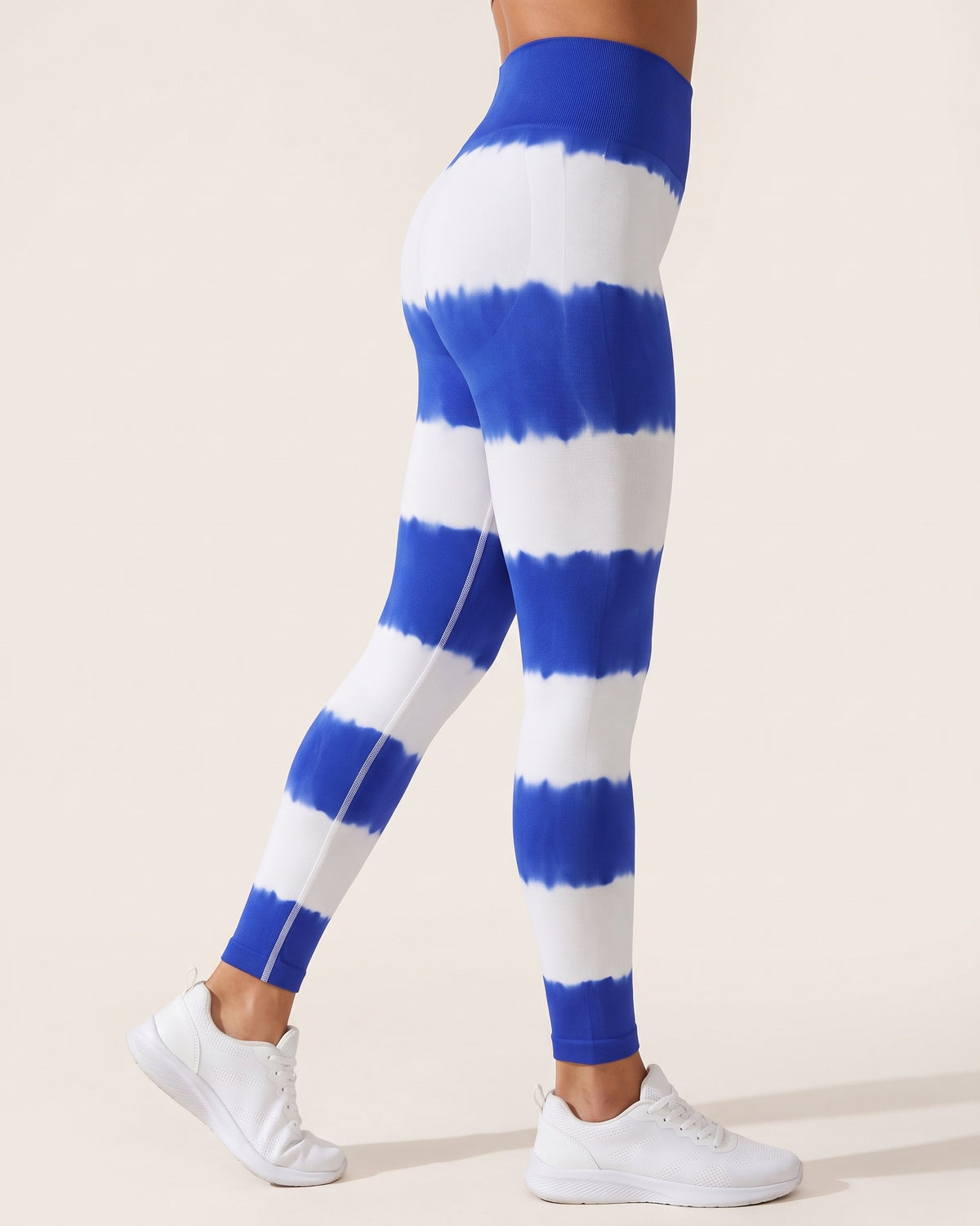 Tie-Dye Leggings - Blue and white - Side Profile
