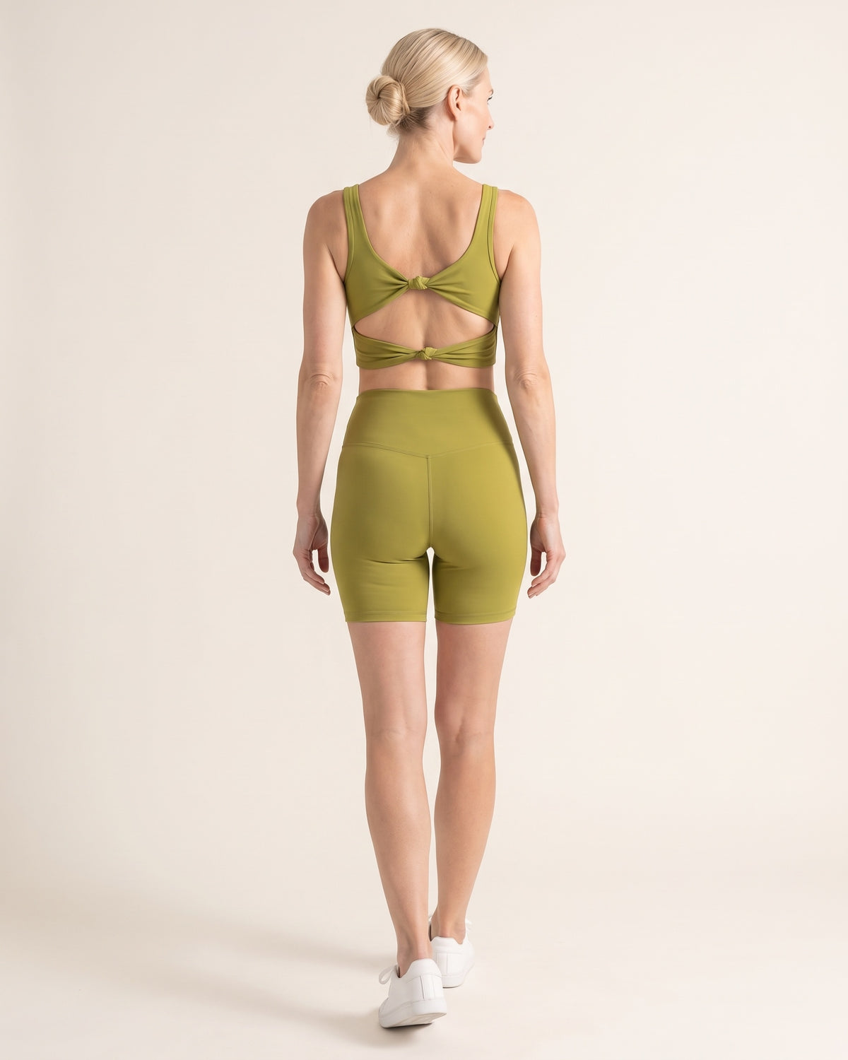 Twist-Back Shorts Set - Green - Back