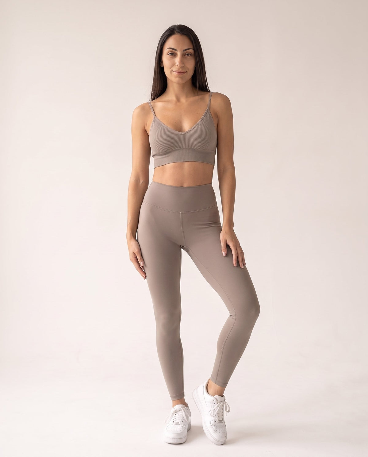 V-Neck Bralette - Grey - Front