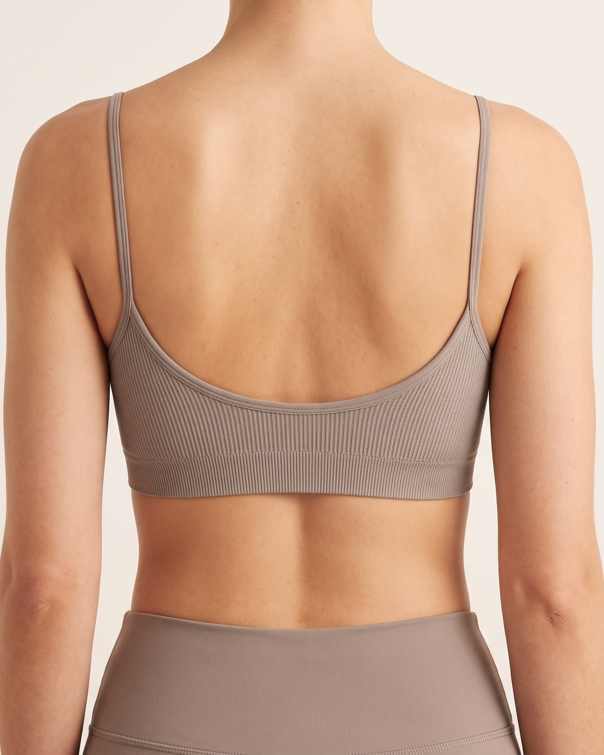 V-Neck Bralette - Grey - Back Torso