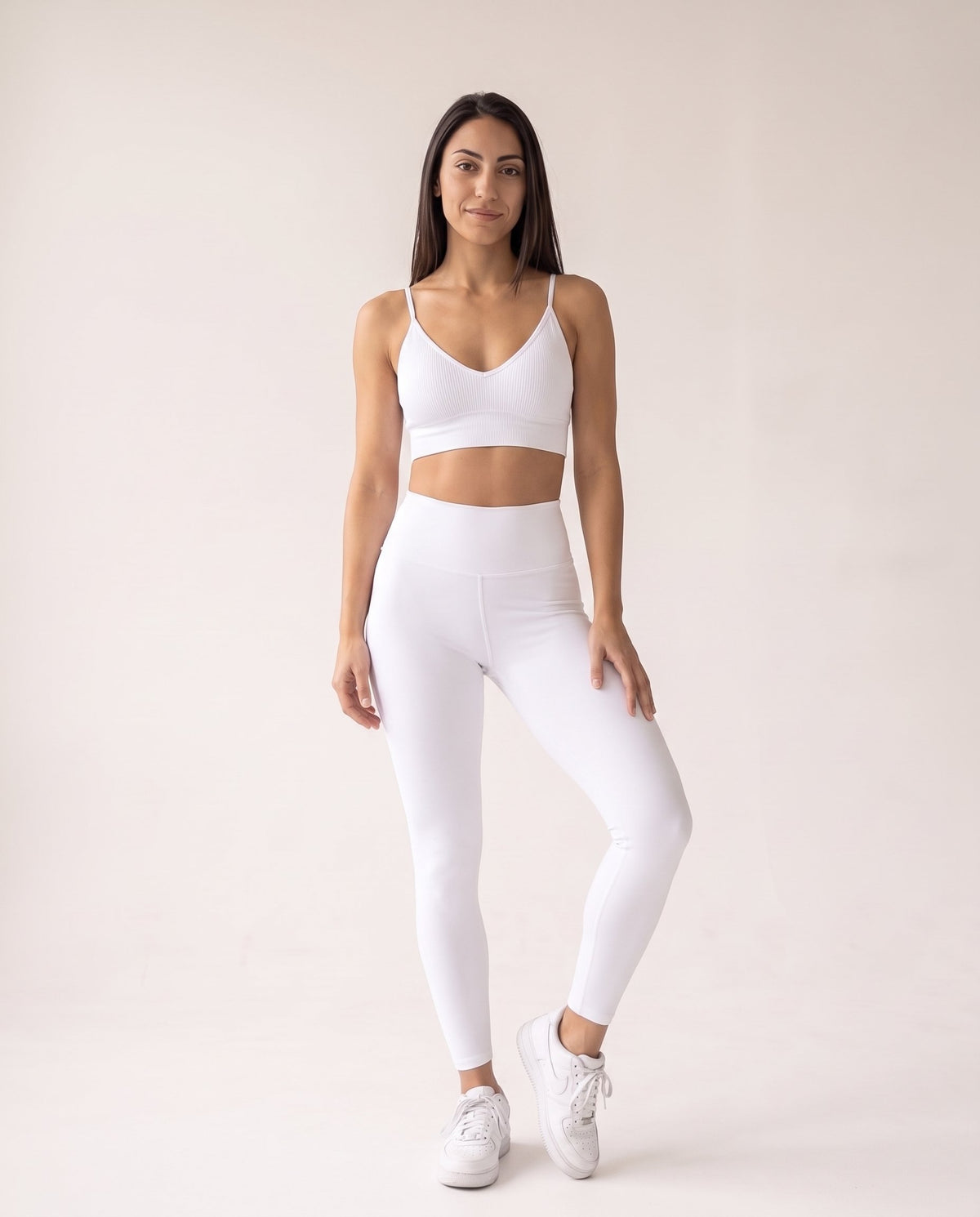V-Neck Bralette - White - Front