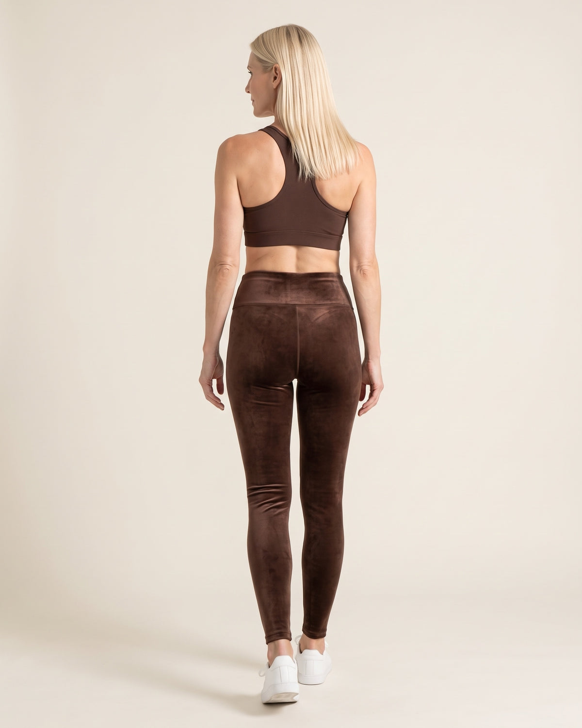 Velvet Winter Leggings - Brown - Back