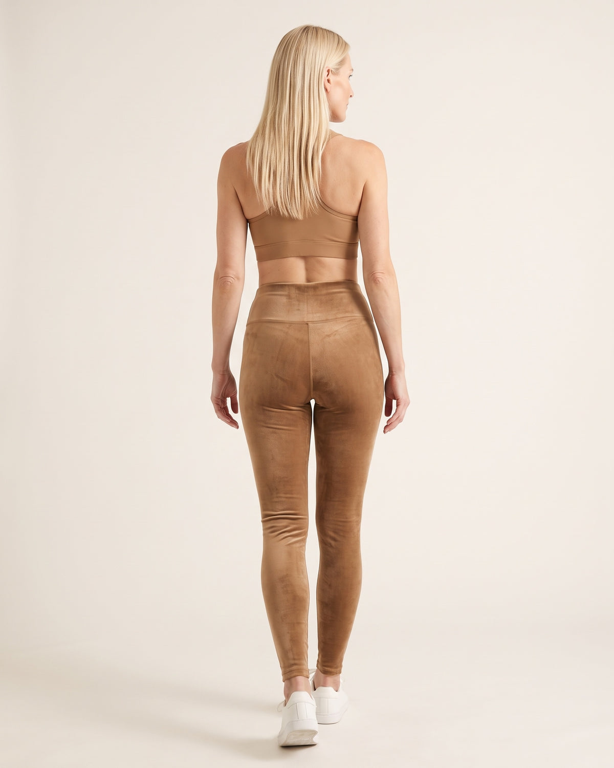 Velvet Winter Leggings - Camel - Back
