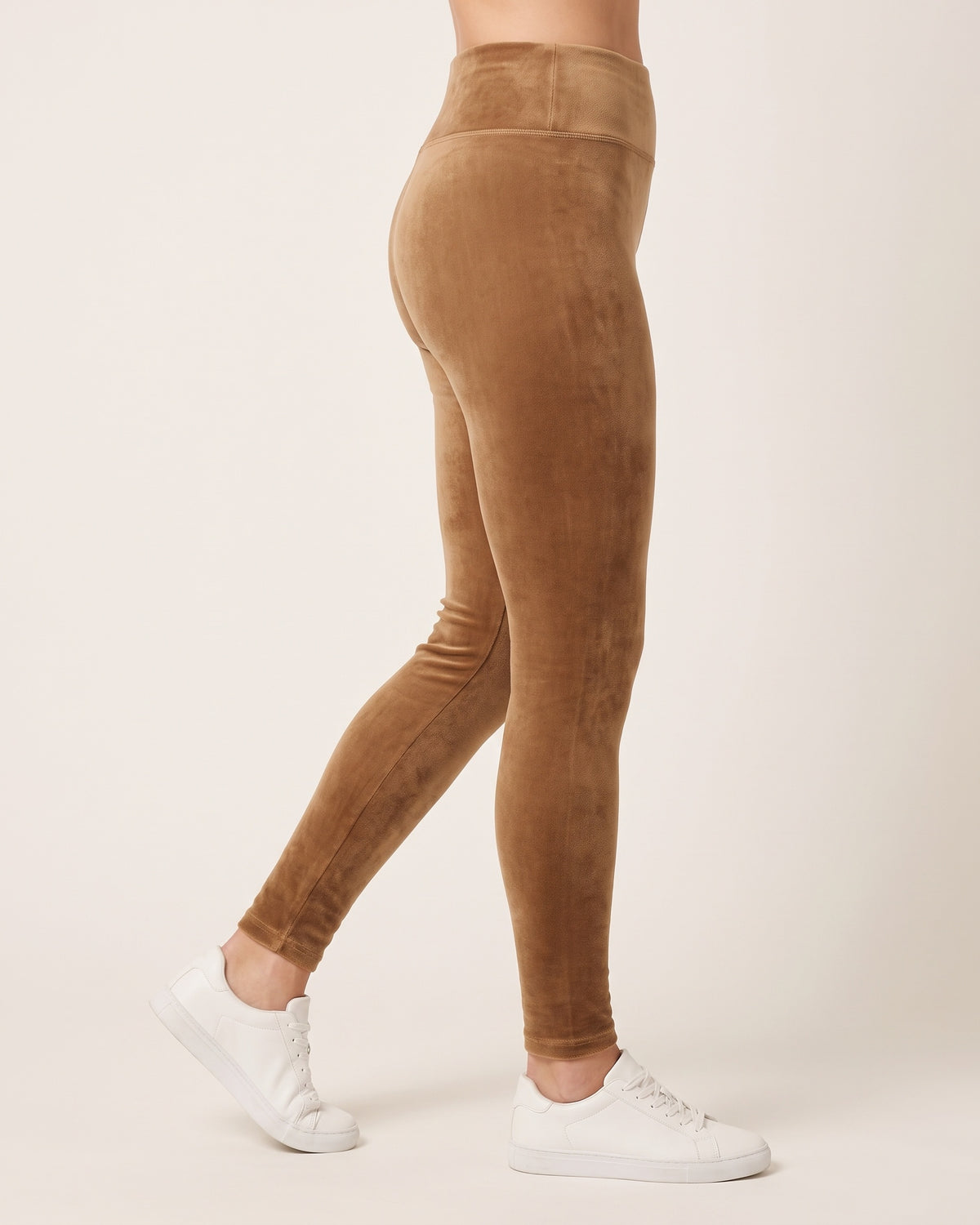 Velvet Winter Leggings - Camel - Side Profile