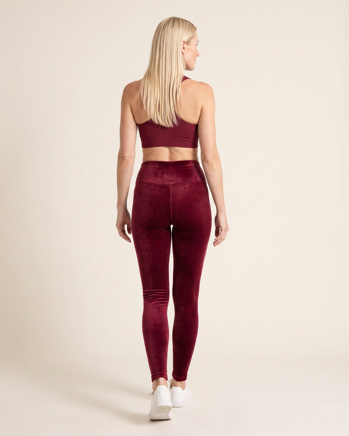 Velvet Winter Leggings - Claret - Back