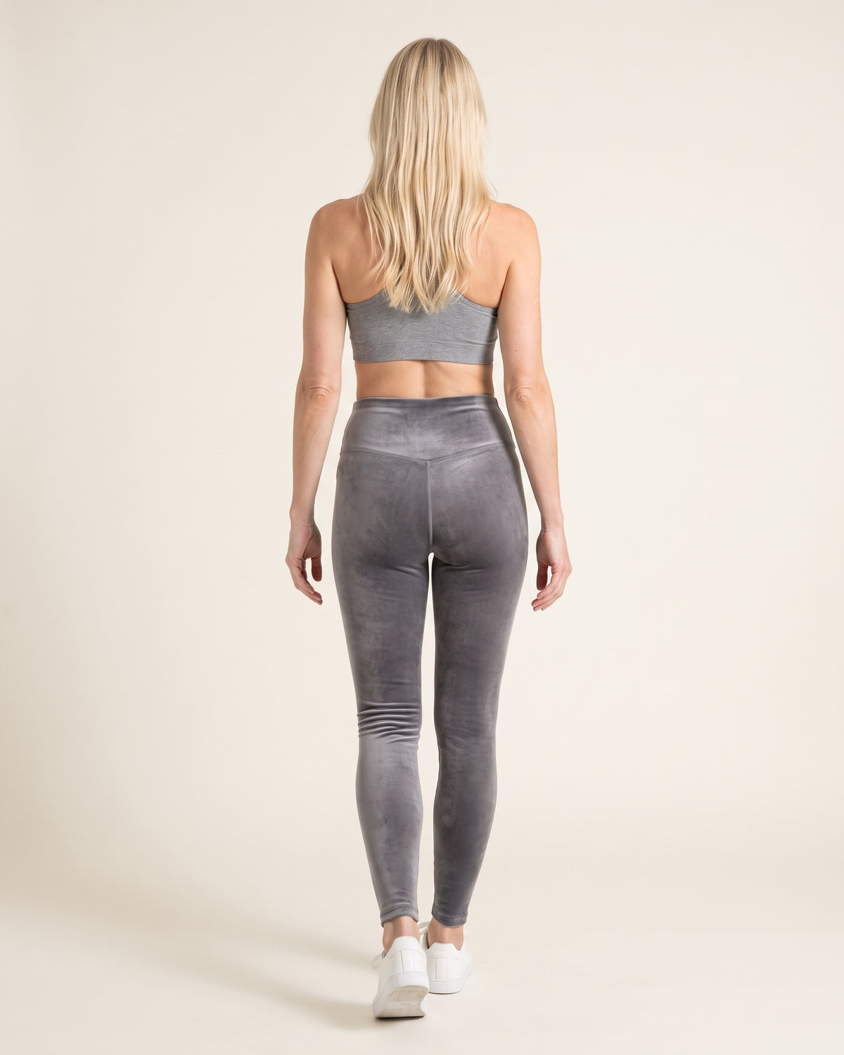 Velvet Winter Leggings - Grey - Back