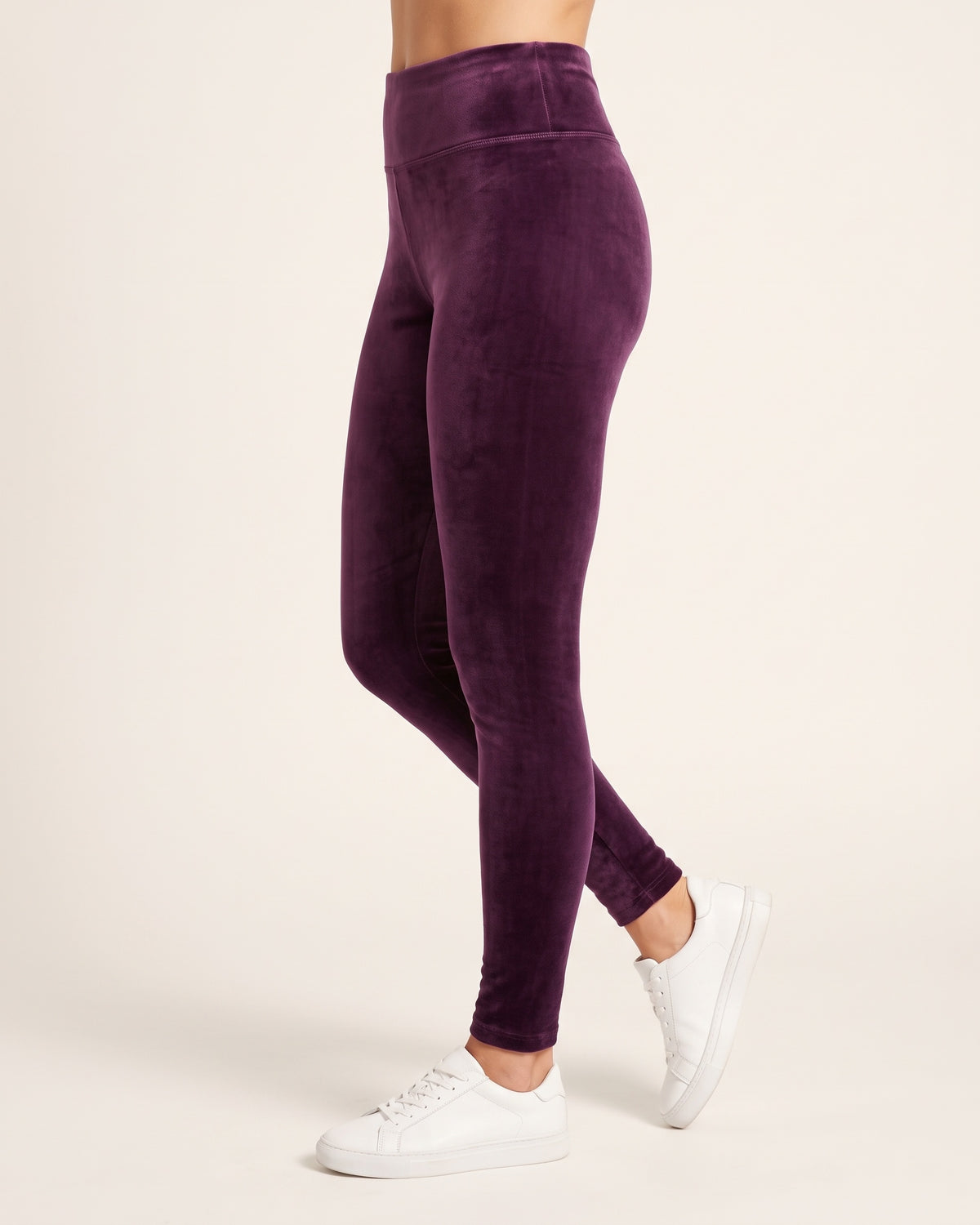 Velvet Winter Leggings - Purple - Side Profile